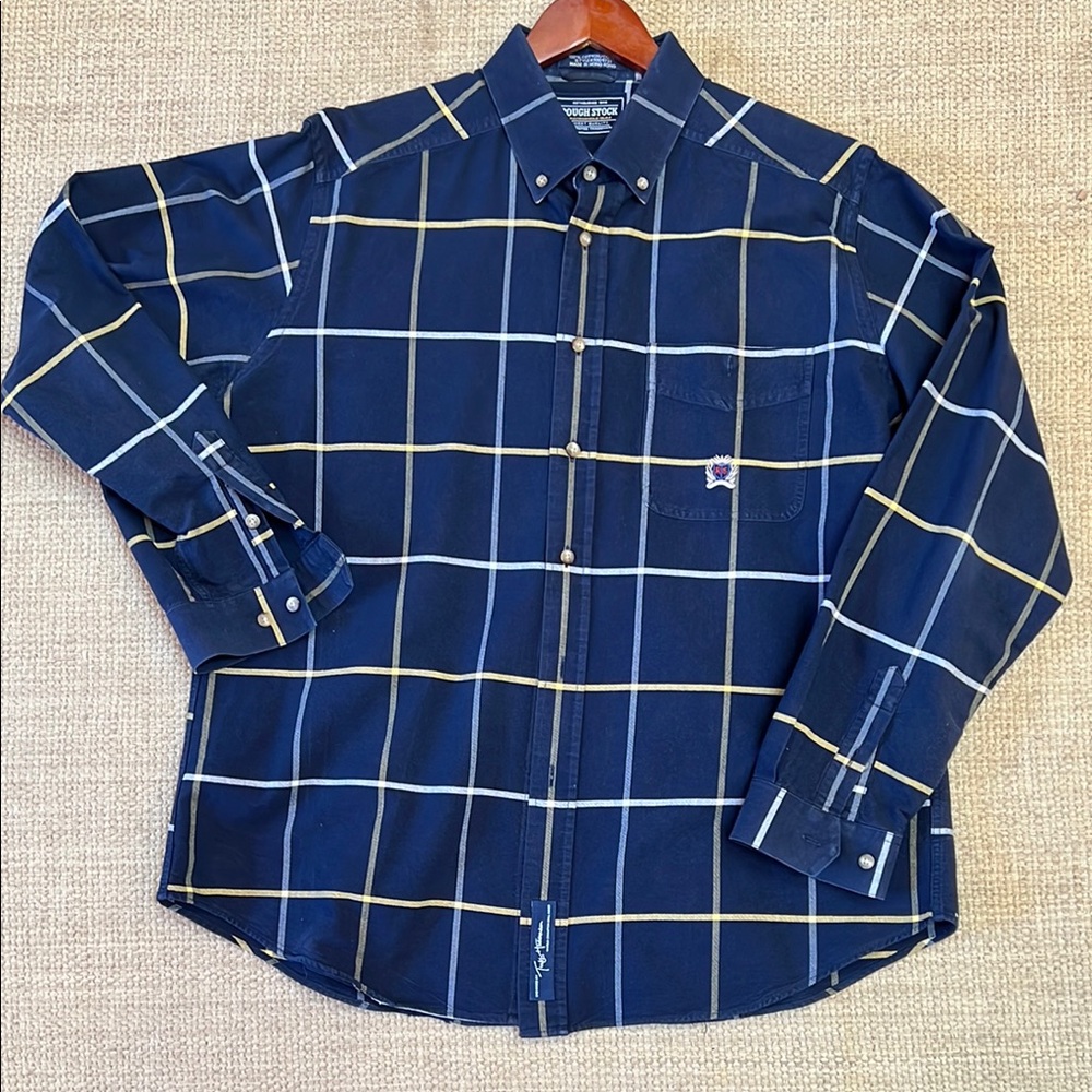 Rough Stock Men’s‎ Western Plaid Button Down Shirt Size Medium Long Sl